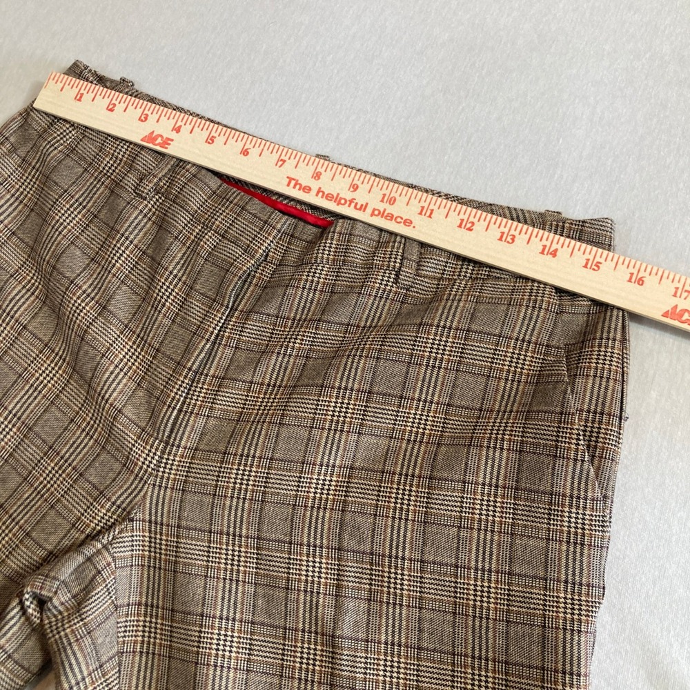 Tommy Hilfiger Women 4 Brown Glen Plaid Slim Leg Trousers H98PZ16B Business - Picture 5 of 12